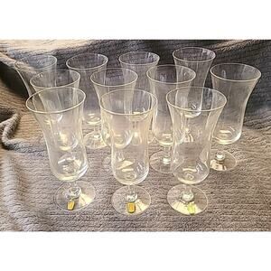 Set of 11 Johansfors Flute Stemmed 6.5" Glasses Clear Champagne MCM 1950s 1960s